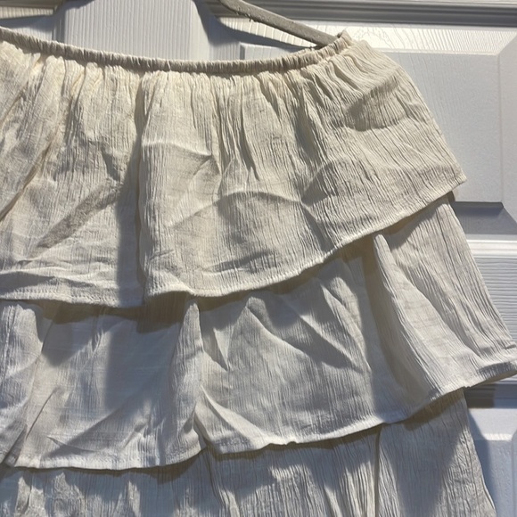 Fashion Nova Cream Tiered Ruffle Mini Dress M - Picture 4 of 8